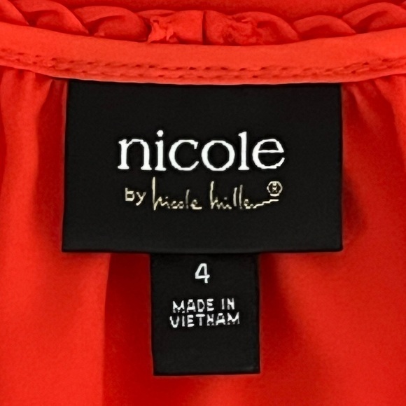 Nicole Miller Summer Braided Collar Sleeveless tulip hem chiffon dress pockets - Picture 3 of 10
